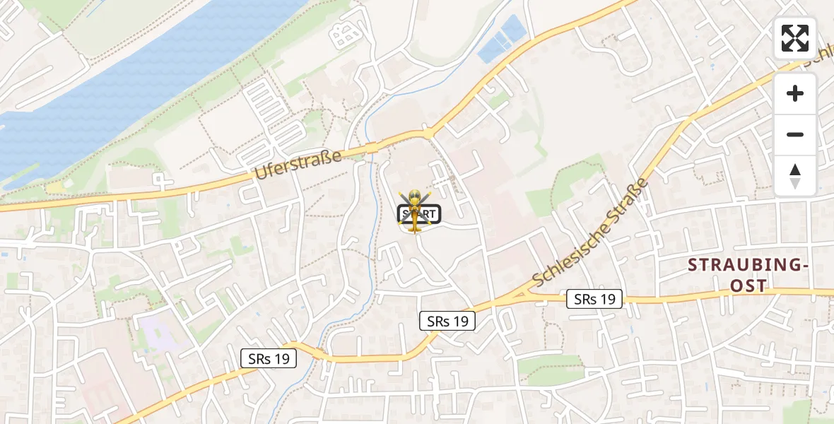 Routekaart van de vlucht: Rettungshubschrauber nach Sankt Elisabeth Hospital Straubing