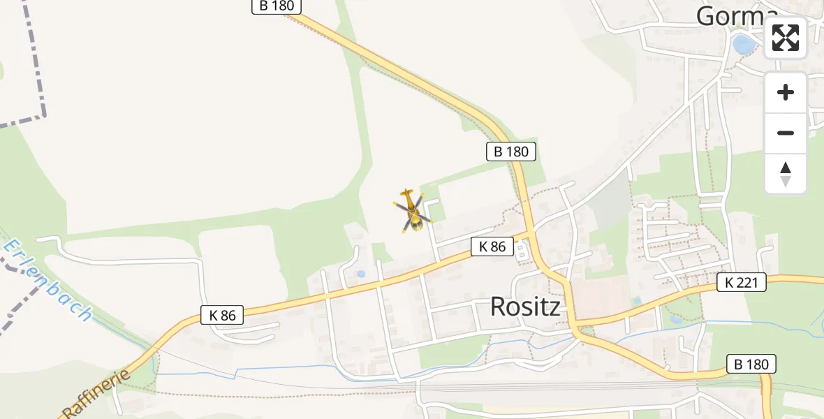 Flugroute Rettungshubschrauber Rositz - Rositz, 04 April 2026, 08:35