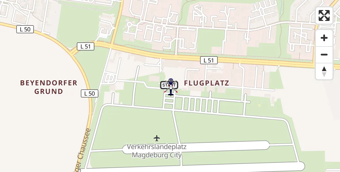 Flugroute Polizeihubschrauber Magdeburg City Flugplatz - Magdeburg City Flugplatz, 04 April 2026, 08:41