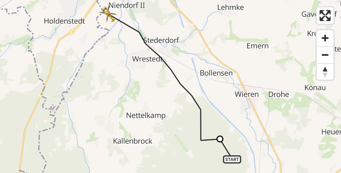 Flugroute Rettungshubschrauber Bad Bodenteich - Wrestedt, 04 April 2026, 09:32