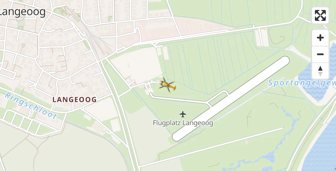Flugroute Rettungshubschrauber Langeoog Flughafen - Langeoog Flughafen, 04 April 2026, 10:50