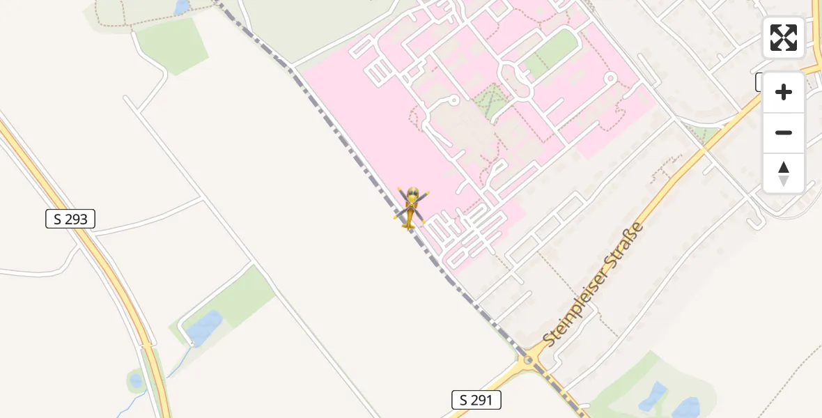 Flugroute Rettungshubschrauber ADAC Air Rescue Station Zwickau Hubschrauberlandeplatz - ADAC Air Rescue Station Zwickau Hubschrauberlandeplatz, 04 April 2026, 11:12