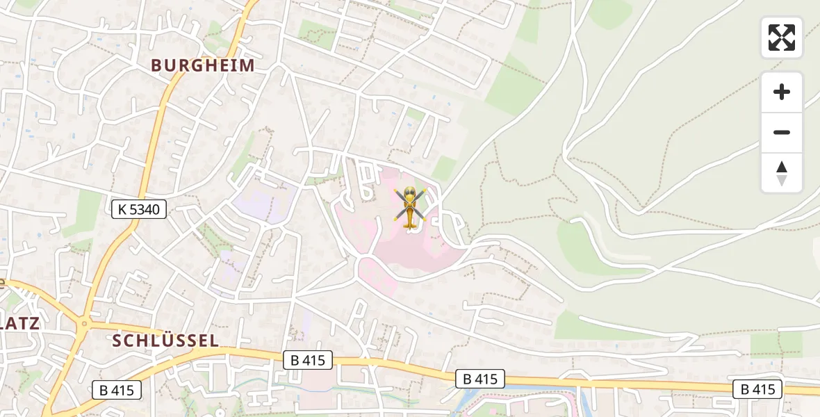 Flugroute Rettungshubschrauber Ortenau Hospital Lahr-Ettenheim - Ortenau Hospital Lahr-Ettenheim, 04 April 2026, 11:30