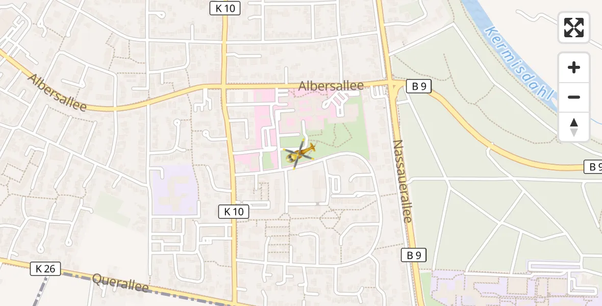 Flugroute Rettungshubschrauber Sankt Antonius Hospital - Sankt Antonius Hospital, 04 April 2026, 12:21