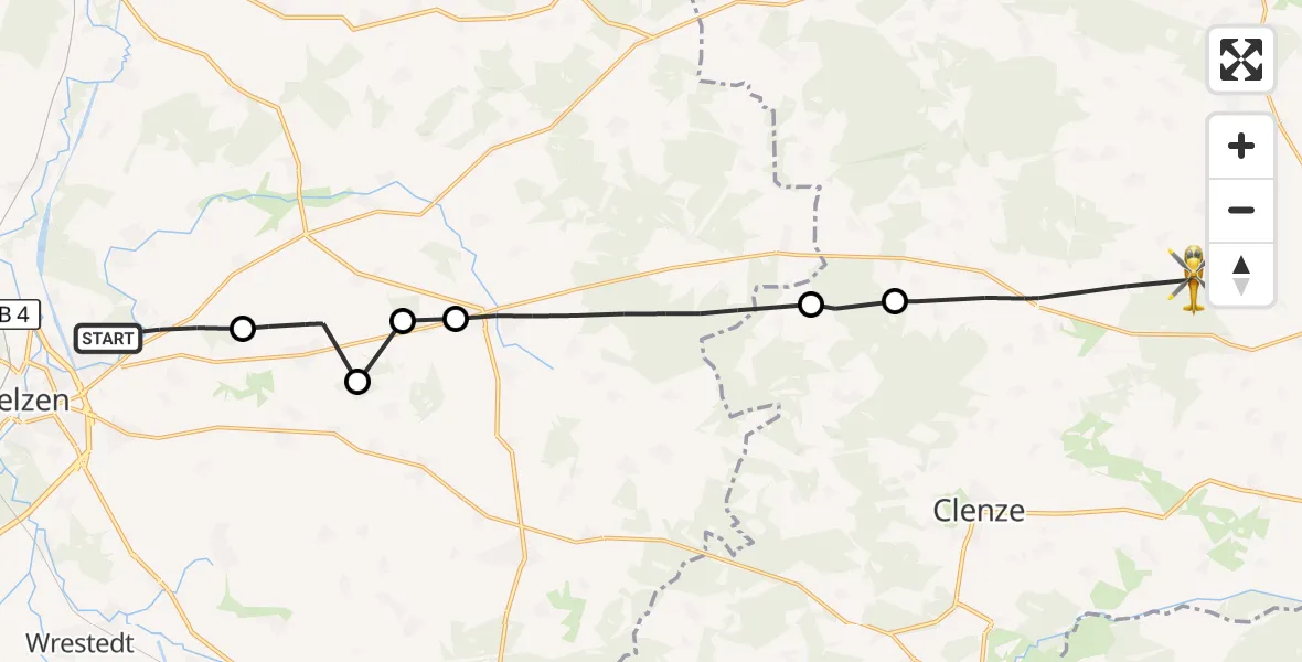 Flugroute Rettungshubschrauber Uelzen - Küsten, 04 April 2026, 14:10
