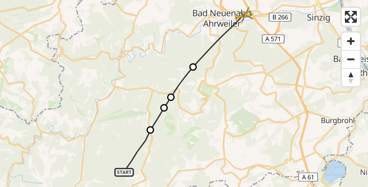 Flugroute Ambulanzhubschrauber Kaltenborn - Bad Neuenahr-Ahrweiler, 04 April 2026, 17:25