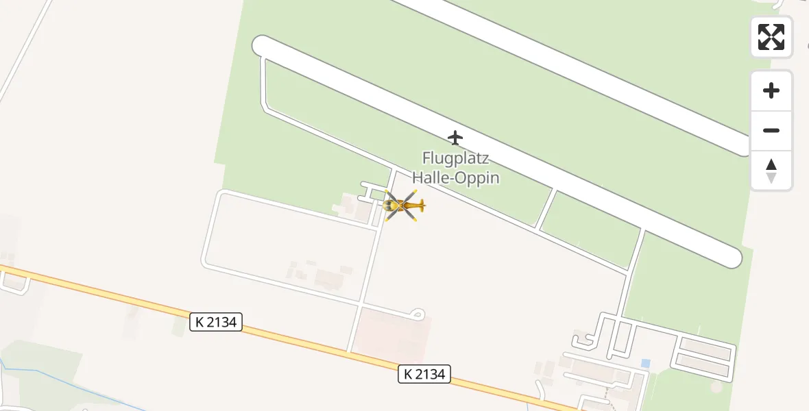 Flugroute Ambulanzhubschrauber Halle-Oppin Flugplatz - Halle-Oppin Flugplatz, 04 April 2026, 17:32