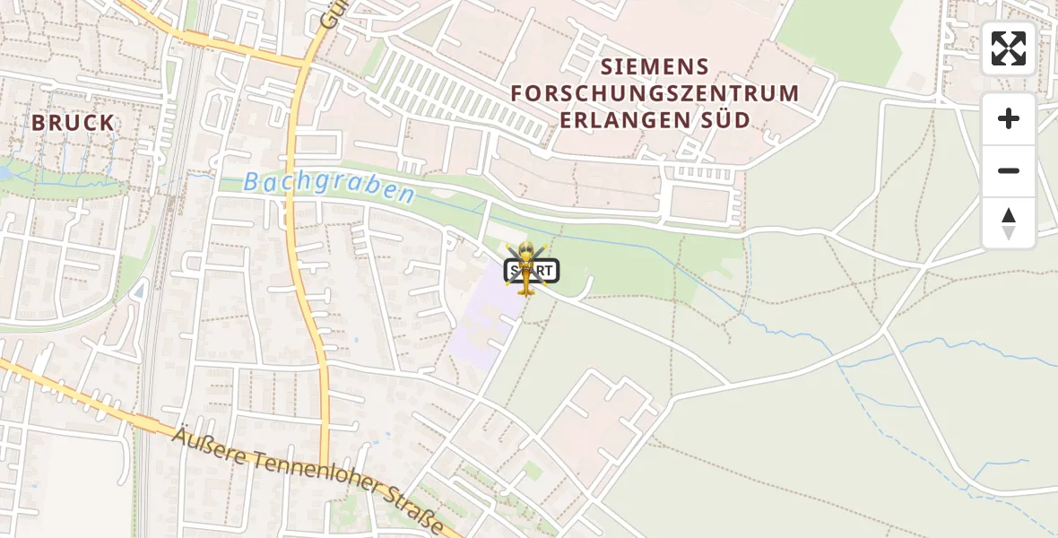 Flugroute Ambulanzhubschrauber Erlangen - Erlangen, 04 April 2026, 18:26