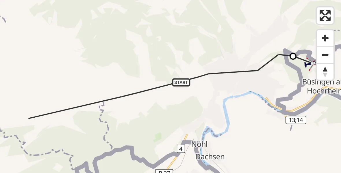 Flugroute Polizeihubschrauber Nohl - Gennersbrunn, 04 April 2026, 19:24