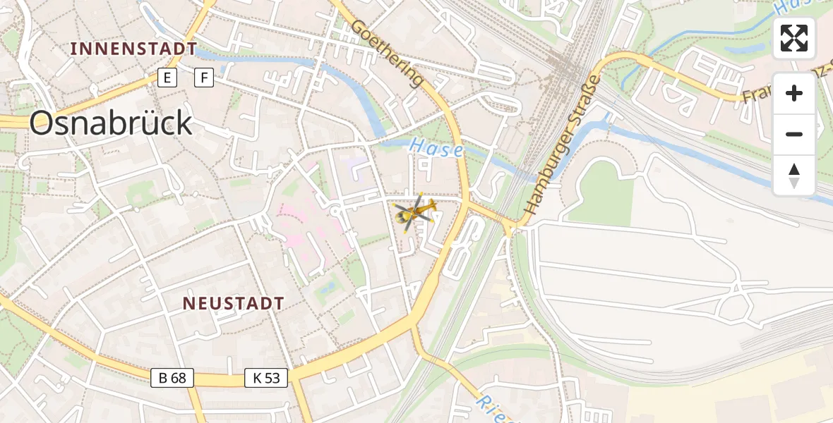 Flugroute Ambulanzhubschrauber Osnabrück - Osnabrück, 04 April 2026, 20:42