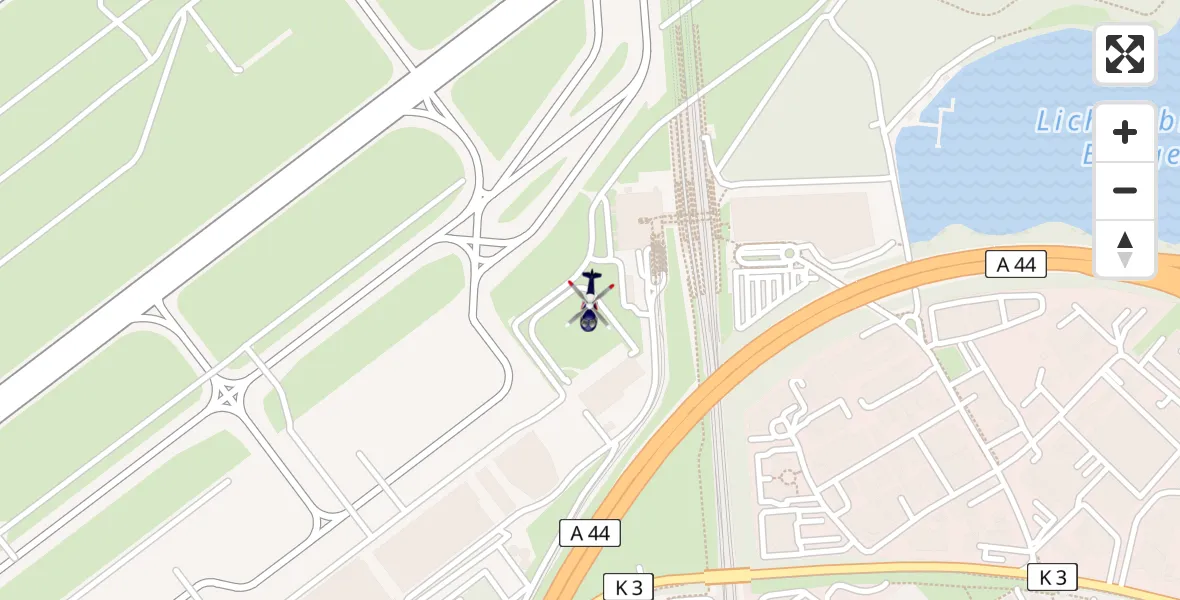 Flugroute Polizeihubschrauber Düsseldorf Flughafen - Düsseldorf Flughafen, 04 April 2026, 21:29