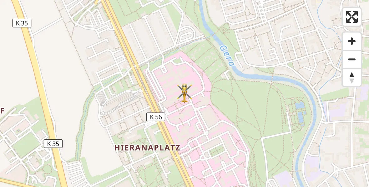 Flugroute Ambulanzhubschrauber Helios Clinic Erfurt - Helios Clinic Erfurt, 04 April 2026, 22:49