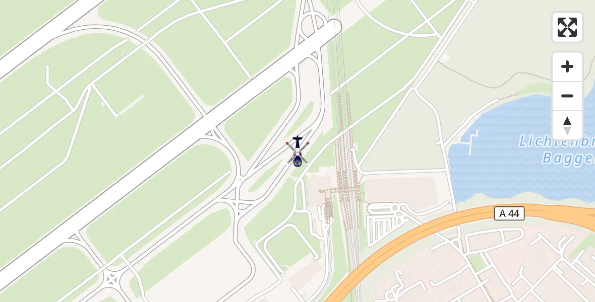 Flugroute Polizeihubschrauber Düsseldorf Flughafen - Düsseldorf Flughafen, 05 April 2026, 00:21