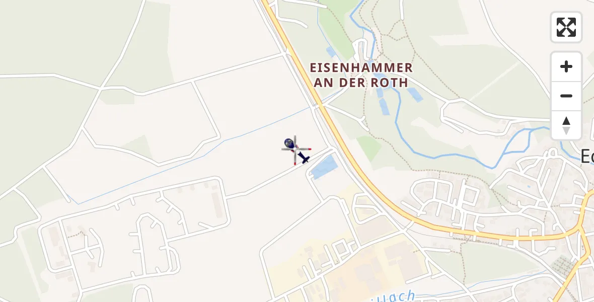 Flugroute Polizeihubschrauber Roth - Roth, 05 April 2026, 02:50