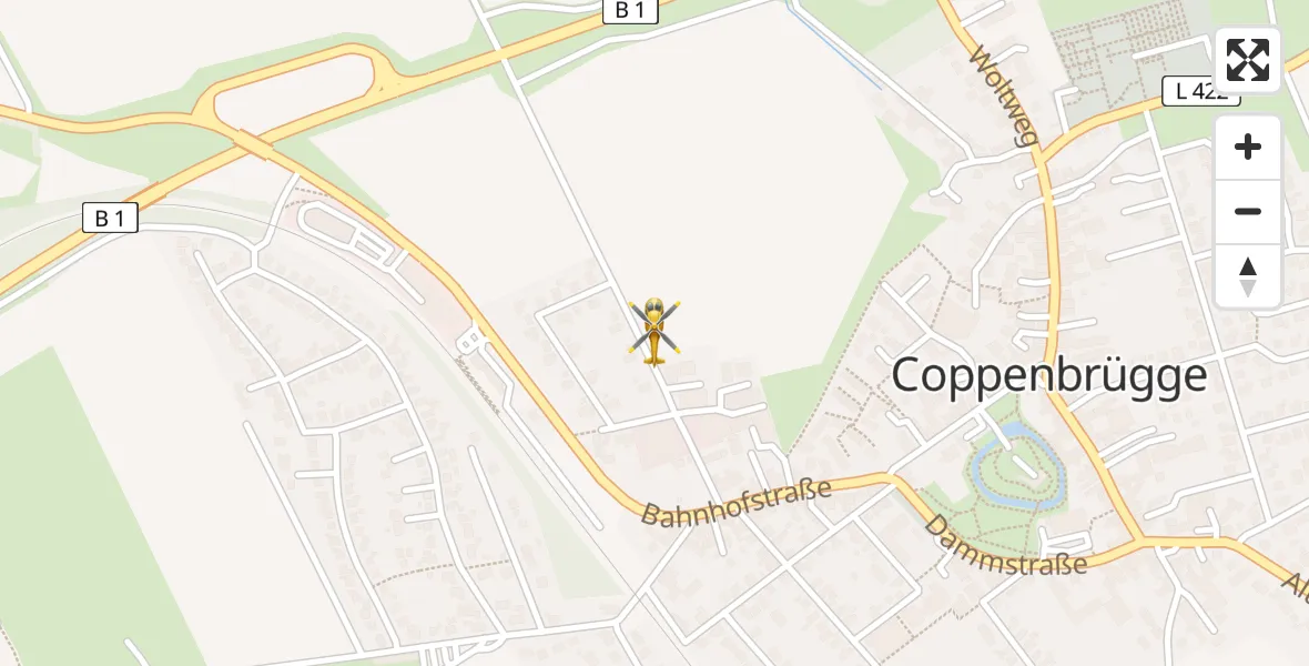 Flugroute Rettungshubschrauber Coppenbrügge - Coppenbrügge, 05 April 2026, 05:21
