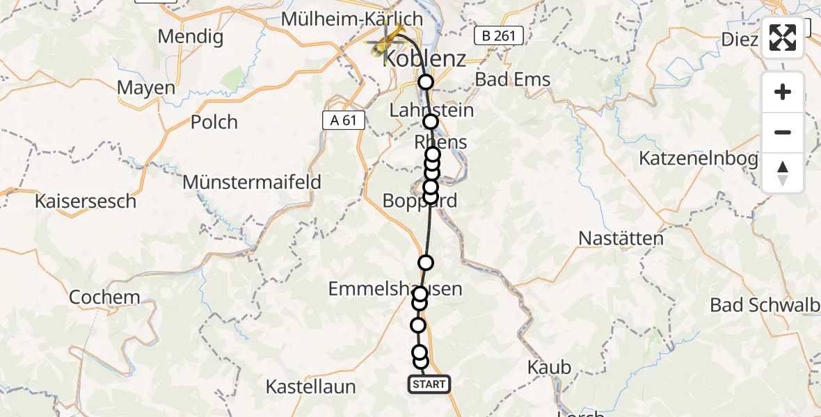 Flugroute Rettungshubschrauber Laudert - Koblenz, 05 April 2026, 06:21