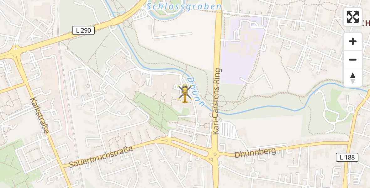 Flugroute Ambulanzhubschrauber Leverkusen - Leverkusen, 05 April 2026, 07:06