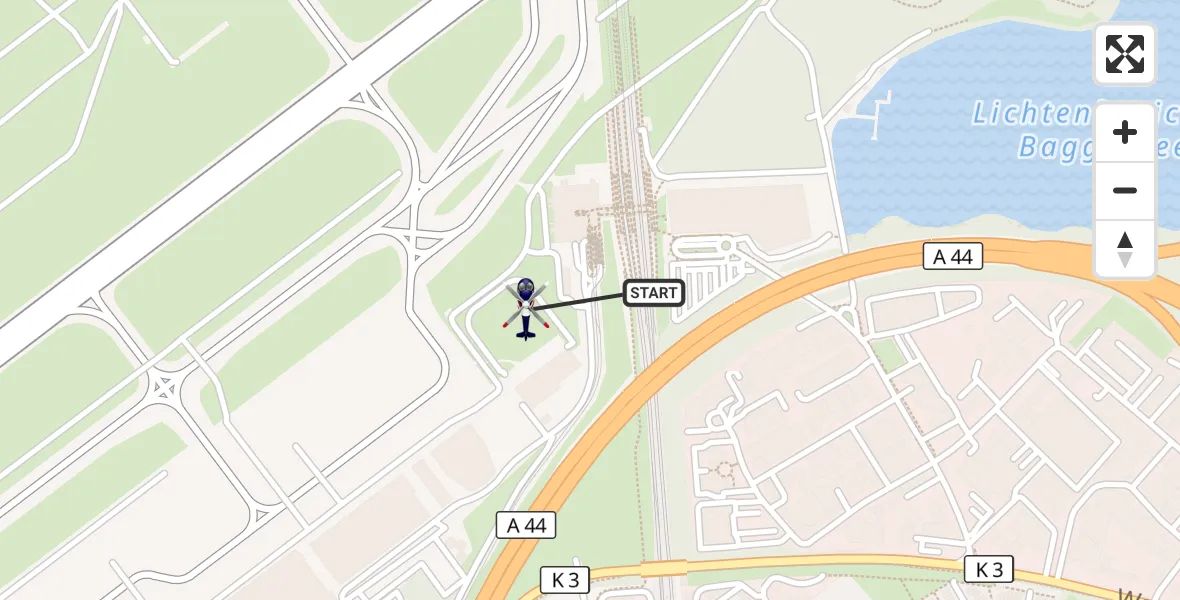 Flugroute Polizeihubschrauber Düsseldorf Flughafen - Düsseldorf Flughafen, 05 April 2026, 08:04