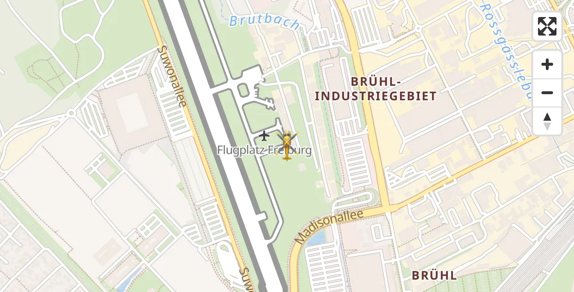 Flugroute Rettungshubschrauber Freiburg im Breisgau Flugplatz - Freiburg im Breisgau Flugplatz, 05 April 2026, 08:20