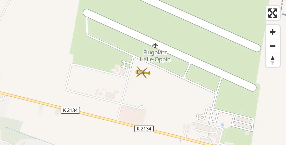Flugroute Ambulanzhubschrauber Halle-Oppin Flugplatz - Halle-Oppin Flugplatz, 05 April 2026, 08:55