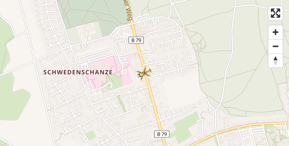 Flugroute Rettungshubschrauber Wolfenbüttel Municipal Hospital Heliport (Christoph 30) - Wolfenbüttel Municipal Hospital Heliport (Christoph 30), 05 April 2026, 10:32