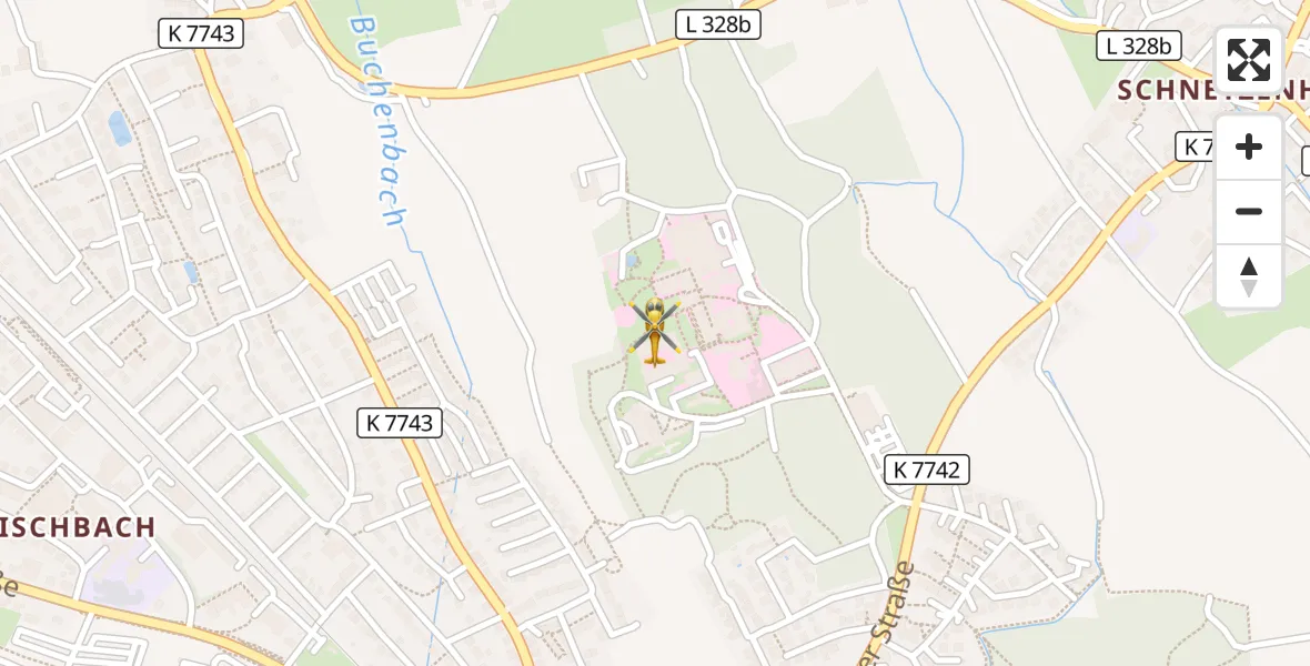 Flugroute Rettungshubschrauber Friedrichshafen Hospital - Friedrichshafen Hospital, 05 April 2026, 10:46