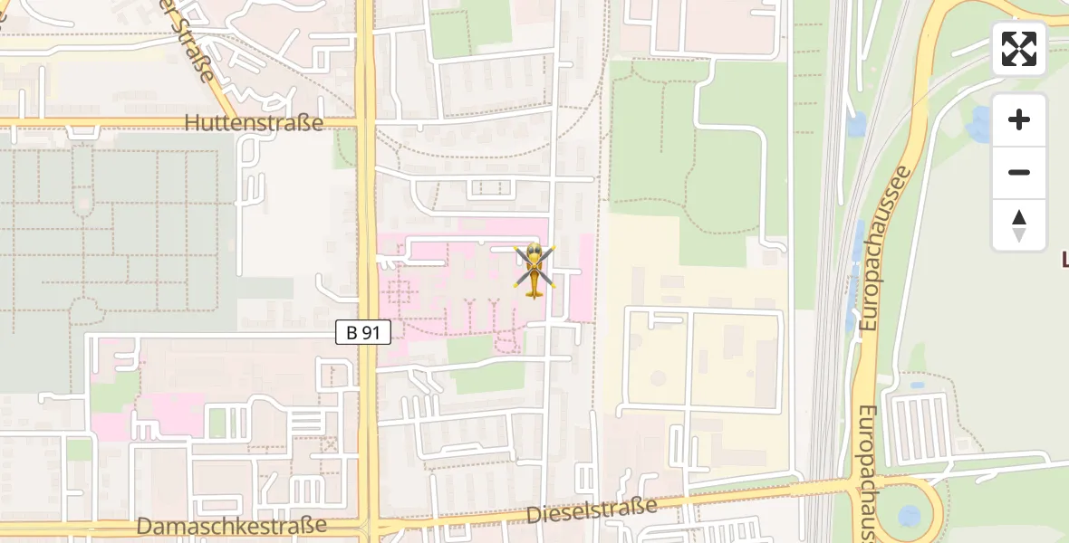 Flugroute Rettungshubschrauber BG Hospital Bergmannstrost Halle - BG Hospital Bergmannstrost Halle, 05 April 2026, 13:53