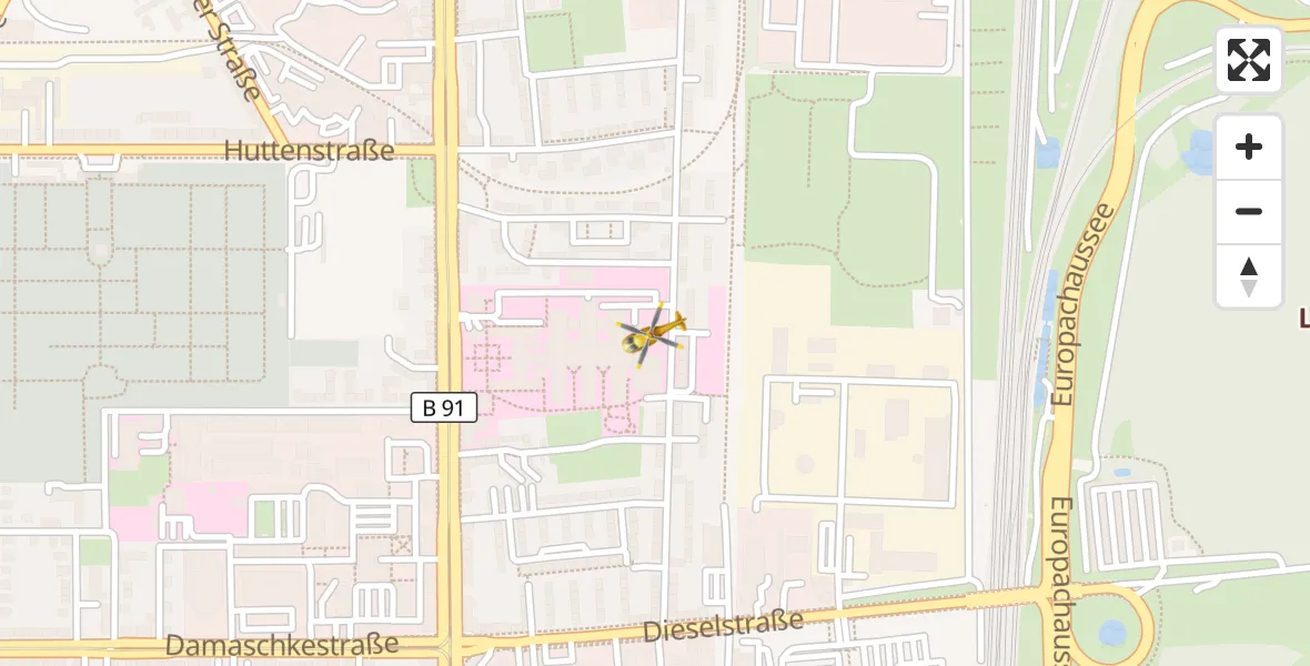 Flugroute Ambulanzhubschrauber BG Hospital Bergmannstrost Halle - BG Hospital Bergmannstrost Halle, 05 April 2026, 15:10
