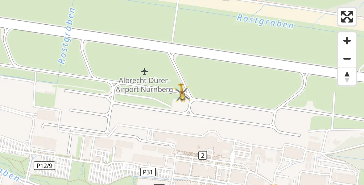 Flugroute Ambulanzhubschrauber Flughafen Nuremberg - Flughafen Nuremberg, 05 April 2026, 15:37