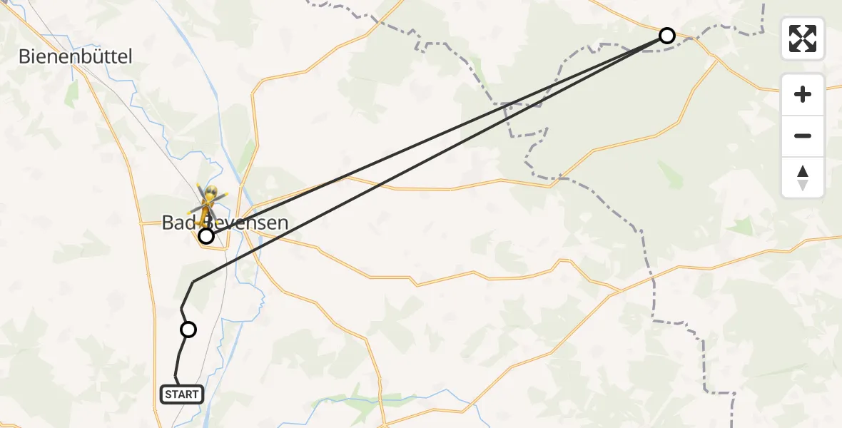 Flugroute Rettungshubschrauber Emmendorf - Bad Bevensen, 05 April 2026, 15:44