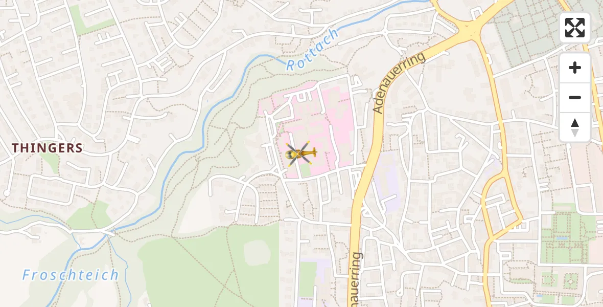 Flugroute Rettungshubschrauber Kempten (Allgäu) - Kempten (Allgäu), 05 April 2026, 15:48