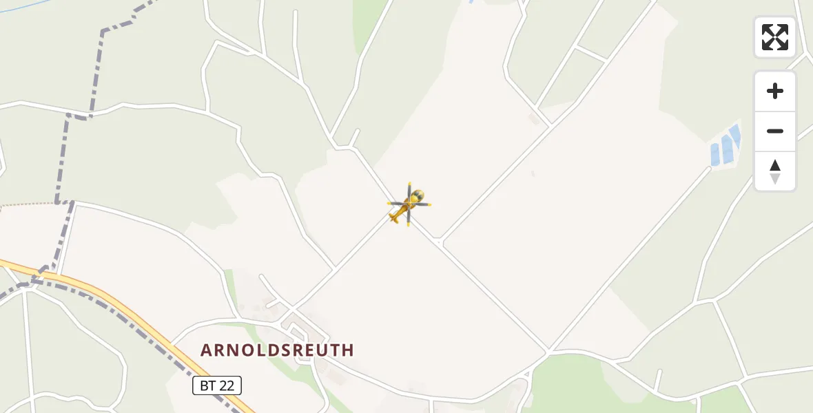 Flugroute Rettungshubschrauber Schnabelwaid - Schnabelwaid, 05 April 2026, 16:03
