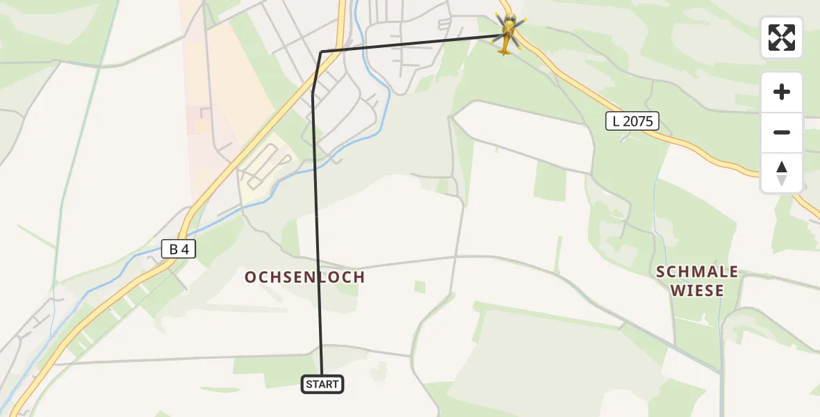 Flugroute Rettungshubschrauber Harztor - Harztor, 05 April 2026, 16:24