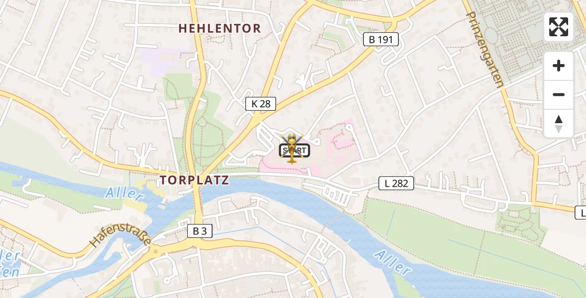 Flugroute Rettungshubschrauber Celle - Celle, 05 April 2026, 16:29