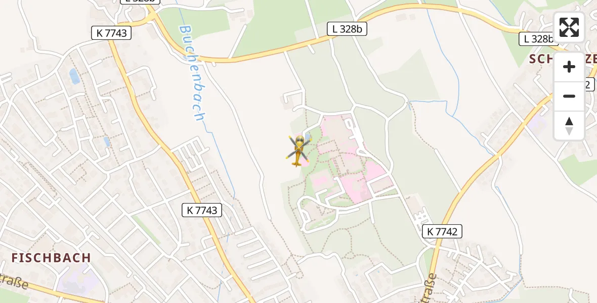 Flugroute Rettungshubschrauber Friedrichshafen Hospital - Friedrichshafen Hospital, 05 April 2026, 16:48