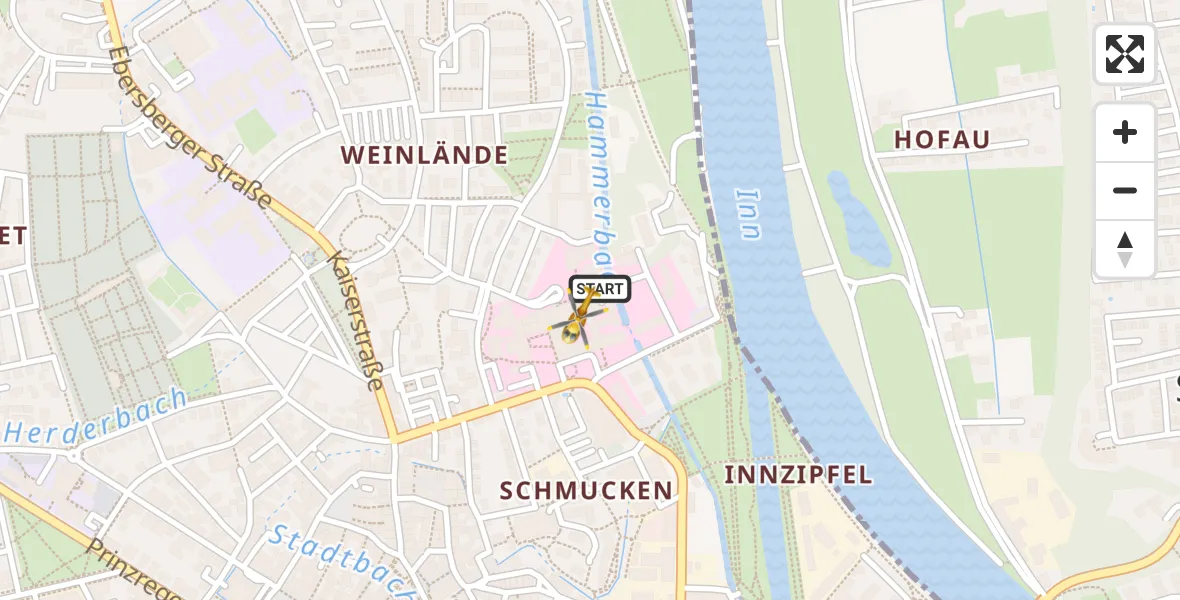 Flugroute Rettungshubschrauber RoMed Hospital Rosenheim - RoMed Hospital Rosenheim, 05 April 2026, 16:55