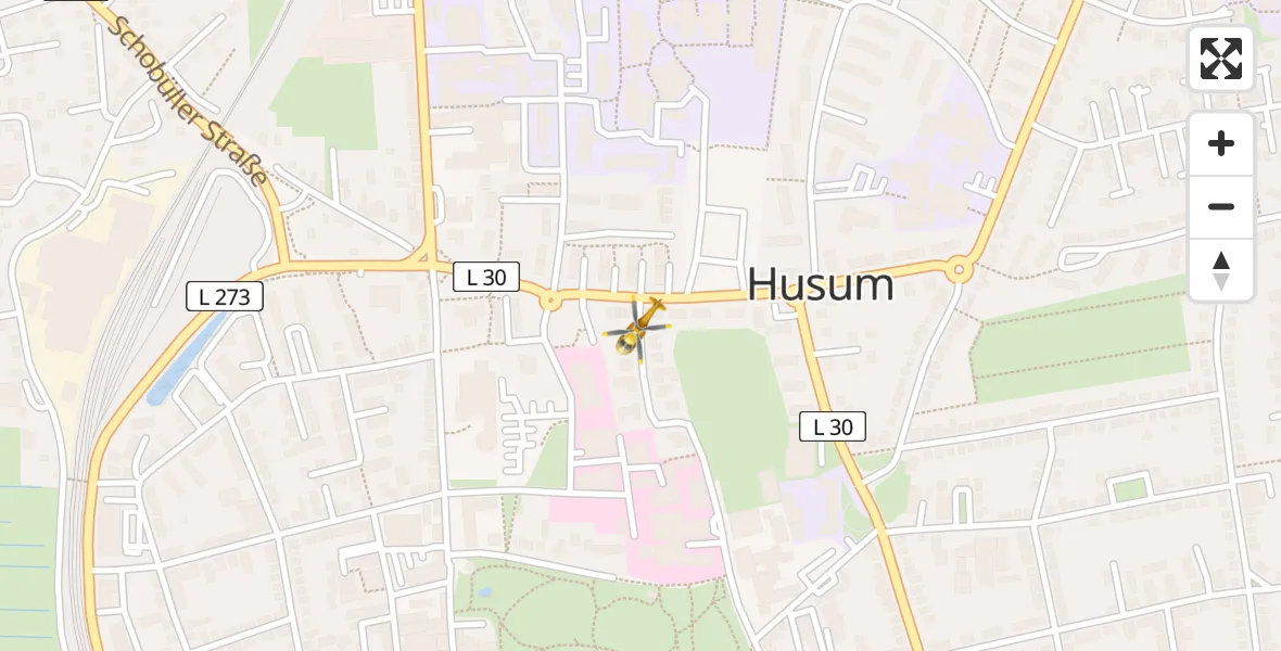 Flugroute Rettungshubschrauber Husum - Husum, 05 April 2026, 16:55