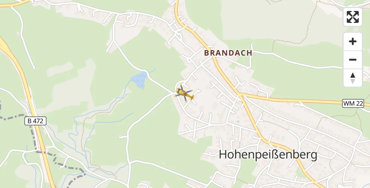 Flugroute Rettungshubschrauber Hohenpeißenberg - Hohenpeißenberg, 05 April 2026, 17:03