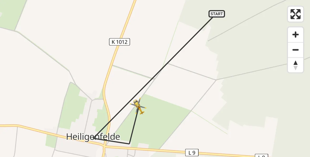 Flugroute Rettungshubschrauber Altmärkische Höhe - Altmärkische Höhe, 05 April 2026, 17:19