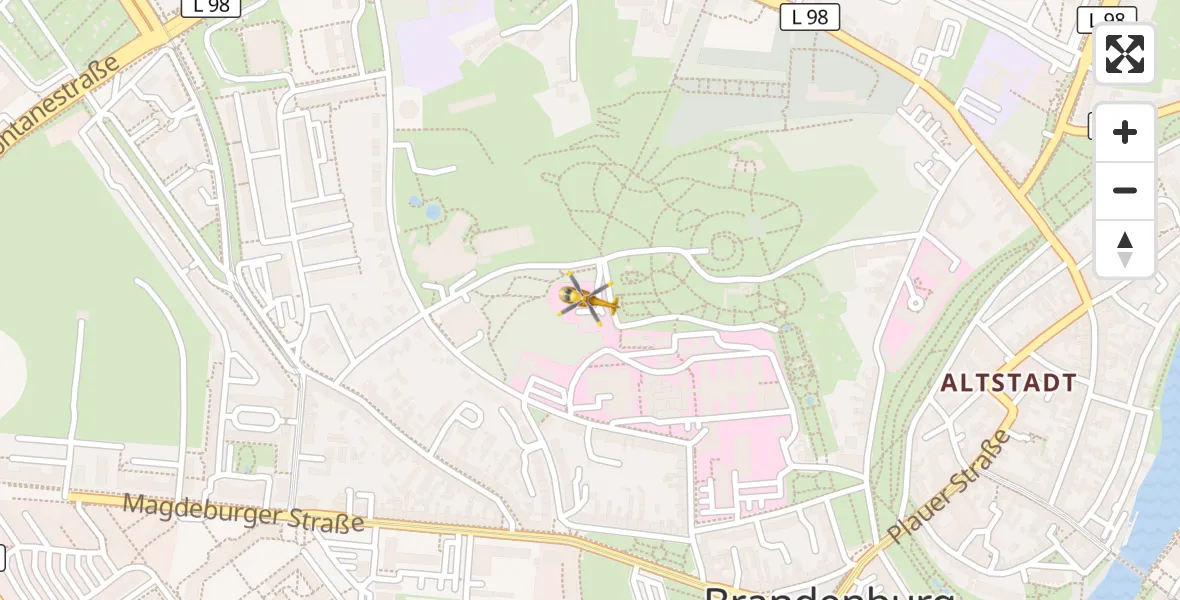 Flugroute Rettungshubschrauber Brandenburg an der Havel - Brandenburg an der Havel, 05 April 2026, 18:05