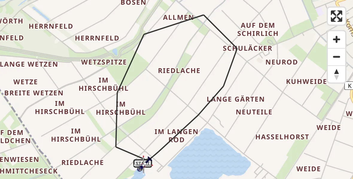 Flugroute Polizeihubschrauber Groß-Rohrheim - Groß-Rohrheim, 05 April 2026, 18:58