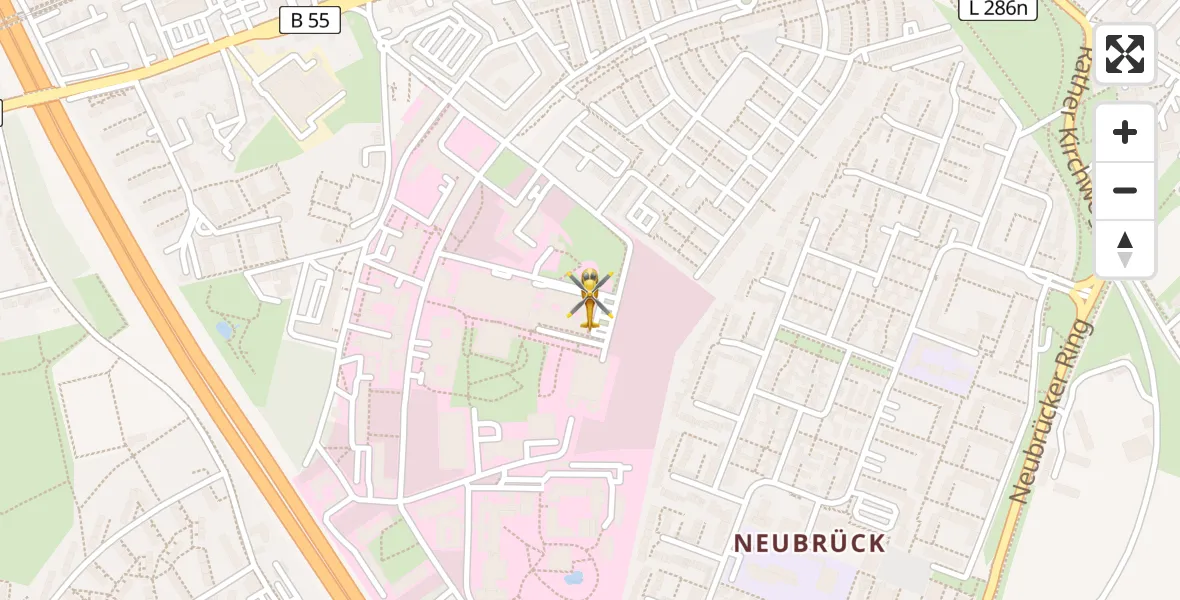Flugroute Ambulanzhubschrauber Merheim Hospital - Merheim Hospital, 05 April 2026, 19:06
