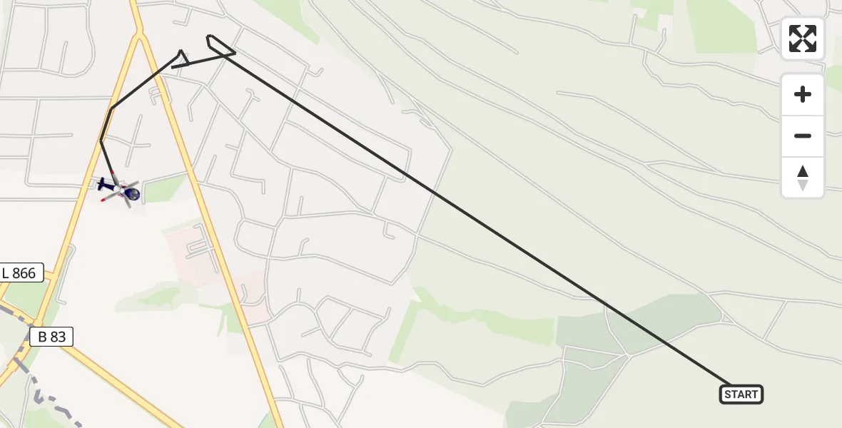 Flugroute Polizeihubschrauber Bückeburg - Bückeburg, 05 April 2026, 22:32