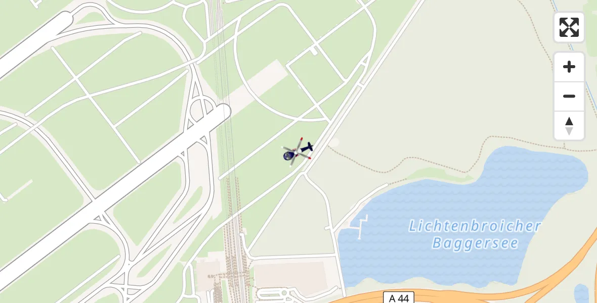 Flugroute Polizeihubschrauber Düsseldorf Flughafen - Düsseldorf Flughafen, 06 April 2026, 02:39
