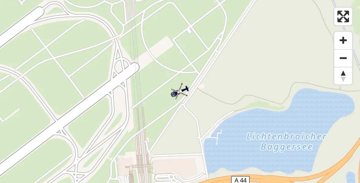 Flugroute Polizeihubschrauber Düsseldorf Flughafen - Düsseldorf Flughafen, 06 April 2026, 02:39