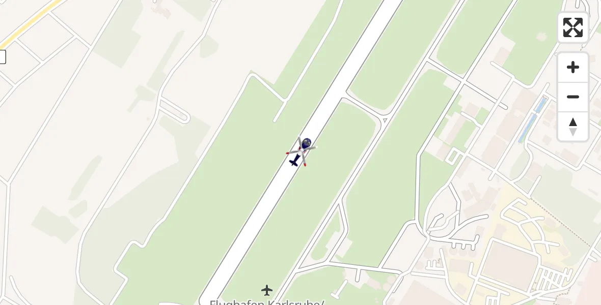 Flugroute Polizeihubschrauber Karlsruhe Baden-Baden Flughafen - Karlsruhe Baden-Baden Flughafen, 06 April 2026, 04:16