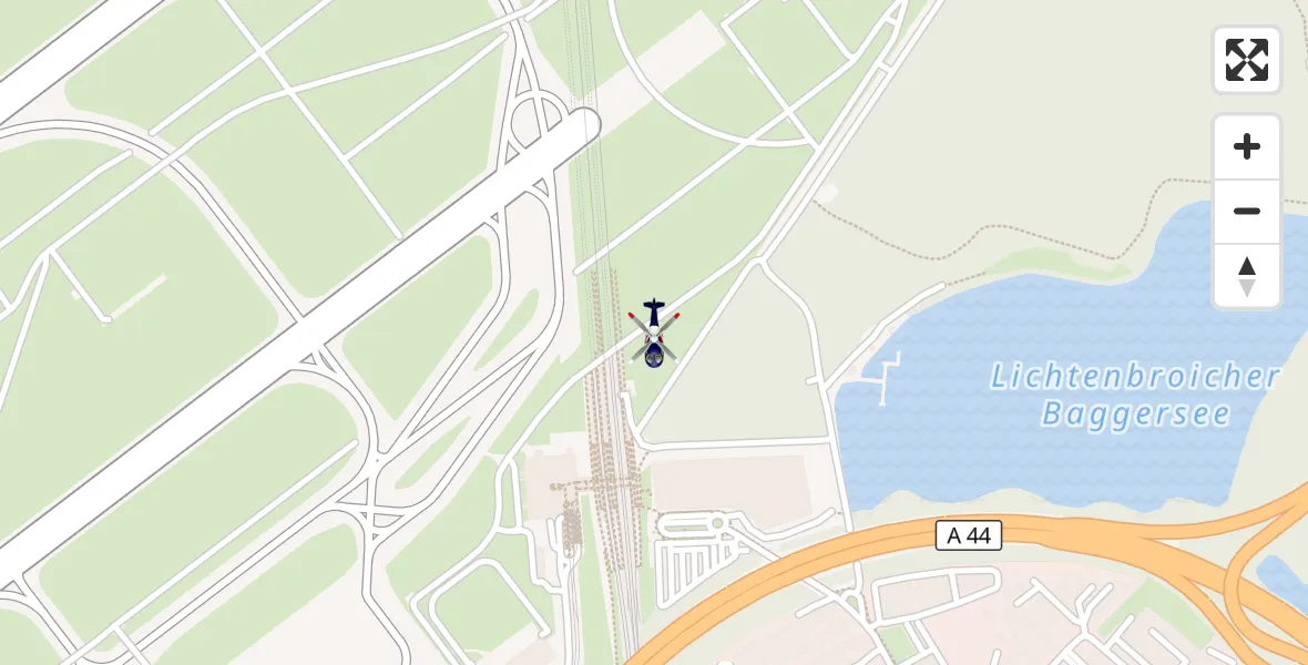 Flugroute Polizeihubschrauber Düsseldorf Flughafen - Düsseldorf Flughafen, 06 April 2026, 06:43