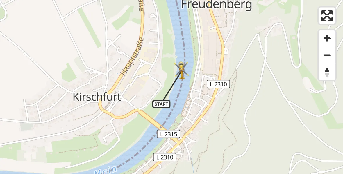 Flugroute Rettungshubschrauber Freudenberg - Freudenberg, 06 April 2026, 08:13