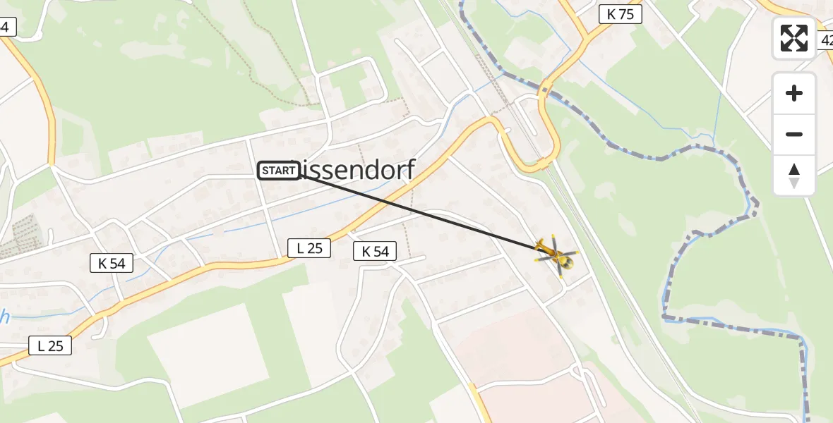Flugroute Ambulanzhubschrauber Lissendorf - Lissendorf, 06 April 2026, 08:17