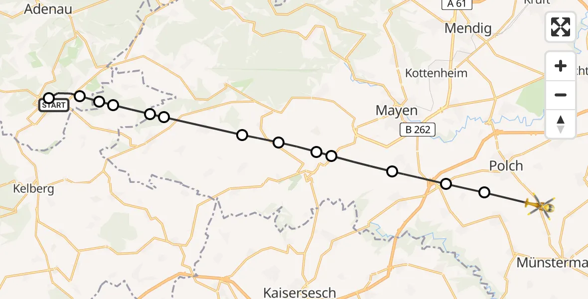 Flugroute Ambulanzhubschrauber Müllenbach - Gappenach, 06 April 2026, 09:52